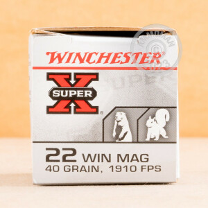 Photo detailing the 22 WMR WINCHESTER SUPER-X 40 GRAIN JHP (50 ROUNDS) for sale at AmmoMan.com.