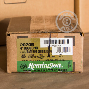 Image of the 410 BORE REMINGTON HOME DEFENSE 2-1/2" 000 BUCKSHOT (150 ROUNDS) available at AmmoMan.com.