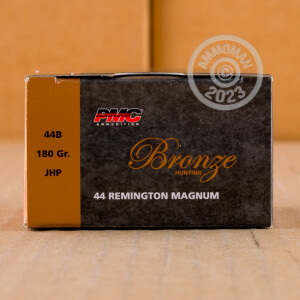 Photograph showing detail of .44 MAGNUM PMC BRONZE 180 GRAIN JHP (25 ROUNDS)