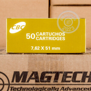 Photo detailing the 308 CBC MAGTECH MATCH 168 GRAIN HPBT (50 ROUNDS) for sale at AmmoMan.com.