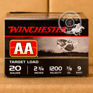 Image of 20 GAUGE WINCHESTER AA TARGET LOAD 2 3/4“ 7/8 OZ. #9 SHOT (25 ROUNDS)