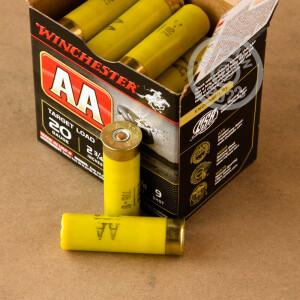 Image of the 20 GAUGE WINCHESTER AA TARGET LOAD 2 3/4“ 7/8 OZ. #9 SHOT (25 ROUNDS) available at AmmoMan.com.