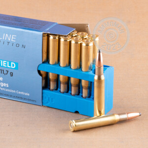 Image of 30.06 Springfield ammo by Prvi Partizan that's ideal for whitetail hunting.