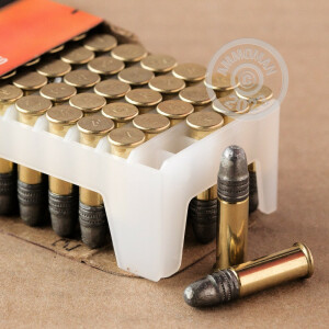 Photograph showing detail of 22 LR FEDERAL GOLD MEDAL TARGET 40 GRAIN SOLID POINT AMMO (50 ROUNDS)