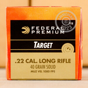 Photo detailing the 22 LR FEDERAL GOLD MEDAL TARGET 40 GRAIN LEAD ROUND NOSE AMMO (5000 ROUNDS) for sale at AmmoMan.com.