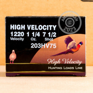 Image of the 20 GAUGE FIOCCHI HIGH VELOCITY 3" #7.5 SHOT (25 ROUNDS) available at AmmoMan.com.