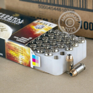 Photo detailing the 380 ACP FEDERAL TACTICAL 99 GRAIN HST JHP (1000 ROUNDS) for sale at AmmoMan.com.