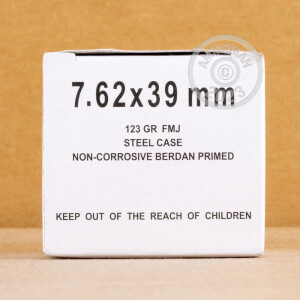 Photo detailing the 7.62X39 WOLF 123 GRAIN FMJ (20 ROUNDS) for sale at AmmoMan.com.