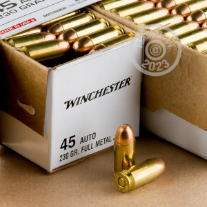 Image of the 45 ACP WINCHESTER RANGE PACK 230 GRAIN FMJ (200 ROUNDS) available at AmmoMan.com.
