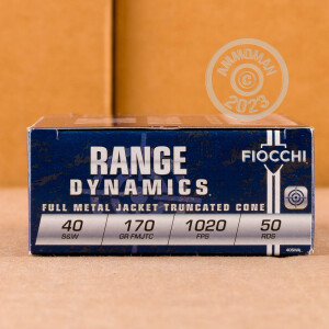 Image of the 40 S&W FIOCCHI 170 GRAIN FMJ (50 ROUNDS) available at AmmoMan.com.