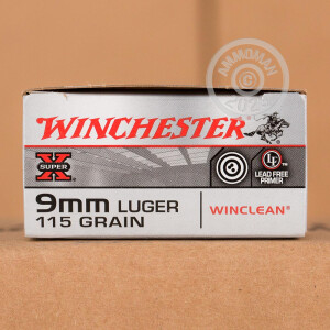 Image of the 9MM LUGER WINCHESTER WINCLEAN 115 BEB (50 ROUNDS) available at AmmoMan.com.