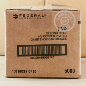 Image of 22 LR FEDERAL GAME-SHOK 40 GRAIN COPPER PLATED ROUND NOSE SOLIDS (5000 ROUNDS)