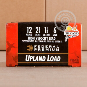 Image of the 12 GAUGE FEDERAL WING-SHOK 2-3/4" 1-1/4 OZ. #6 SHOT (25 ROUNDS) available at AmmoMan.com.