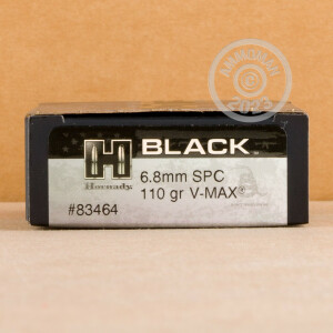 Image of the 6.8 SPC HORNADY BLACK 110 GRAIN V-MAX (20 ROUNDS) available at AmmoMan.com.