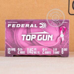 Image of 12 GAUGE FEDERAL TOP GUN 2 3/4" #8 SHOT TARGET LOAD PINK HULL (25 ROUNDS)