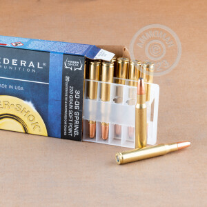Photograph showing detail of 30-06 SPRINGFIELD FEDERAL POWER-SHOK 220 GRAIN SP (20 ROUNDS)