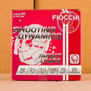 Image of the 12 GAUGE FIOCCHI SHOOTING DYNAMICS 2-3/4" 1-1/8 OZ. #7.5 SHOT (250 ROUNDS) available at AmmoMan.com.