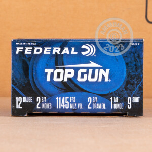 Image of 12 GAUGE FEDERAL TOP GUN 2 3/4" 1 -1/8 OZ #9 LEAD SHOT (250 SHELLS)