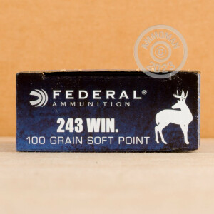 Image of the 243 WIN FEDERAL POWER-SHOK 100 GRAIN SP (20 ROUNDS) available at AmmoMan.com.