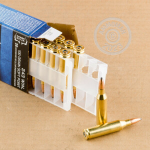 Photo detailing the 243 WIN FEDERAL POWER-SHOK 100 GRAIN SP (20 ROUNDS) for sale at AmmoMan.com.