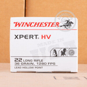 Photo detailing the 22 LR WINCHESTER XPERT HV 36 GRAIN LHP (500 ROUNDS) for sale at AmmoMan.com.