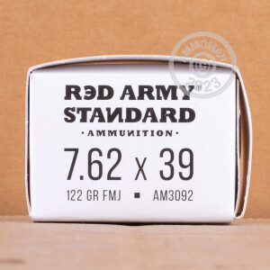 A photo of a box of Red Army Standard ammo in 7.62 x 39.