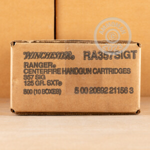 Image of the .357 SIG WINCHESTER RANGER 125 GRAIN HOLLOW POINT (500 ROUNDS) available at AmmoMan.com.