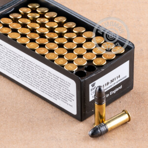 Photo detailing the 22 LR WOLF MATCH TARGET 40 GRAIN LRN (50 ROUNDS) for sale at AmmoMan.com.