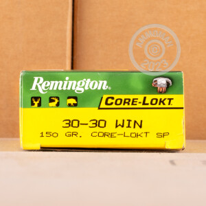 Photo detailing the 30-30 REMINGTON CORE-LOKT 150 GRAIN SP (20 ROUNDS) for sale at AmmoMan.com.