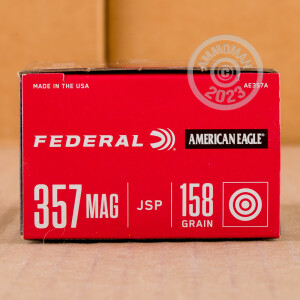 Photograph showing detail of .357 MAGNUM FEDERAL AMERICAN EAGLE 158 GRAIN JSP (50 ROUNDS)