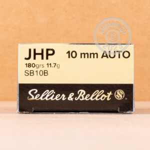 Photograph showing detail of 10MM AUTO SELLIER & BELLOT 180 GRAIN JHP (1000 ROUNDS)