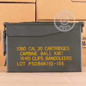 Image of 30 CARBINE KOREAN MILITARY SURPLUS 110 GRAIN FMJ (1080 ROUNDS IN AMMO CAN)