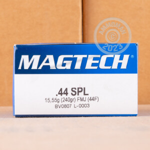Photograph showing detail of 44 SPECIAL MAGTECH 240 GRAIN FMJ (50 ROUNDS)