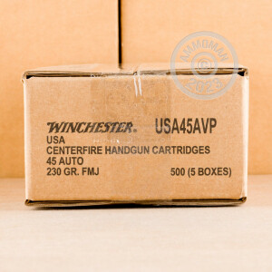 Photograph showing detail of 45 ACP WINCHESTER 230 GRAIN FMJ (500 ROUNDS)