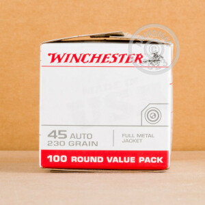 Photo detailing the 45 ACP WINCHESTER 230 GRAIN FMJ (500 ROUNDS) for sale at AmmoMan.com.