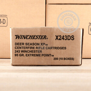 Photo detailing the 243 WIN WINCHESTER DEER SEASON XP 95 GRAIN EXTREME POINT (200 ROUNDS) for sale at AmmoMan.com.