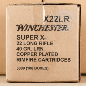 Image of the 22 LR WINCHESTER SUPER-X 40 GRAIN COPPER PLATED ROUND NOSE (500 ROUNDS) available at AmmoMan.com.