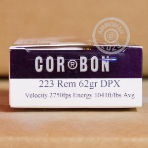 A photo of a box of DPX Ammunition ammo in 223 Remington.