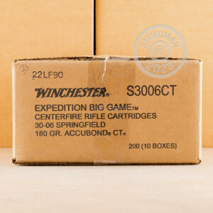 Photo detailing the 30-06 SPRINGFIELD 180 GRAIN ACCUBOND CT POLYMER TIP (20 ROUNDS) for sale at AmmoMan.com.