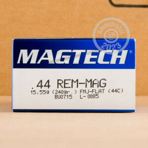 Photo detailing the 44 MAGNUM MAGTECH 240 GRAIN FMJ (50 ROUNDS) for sale at AmmoMan.com.
