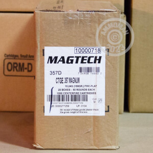 Photo detailing the 357 MAGNUM MAGTECH 158 GRAIN FMJ (50 ROUNDS) for sale at AmmoMan.com.