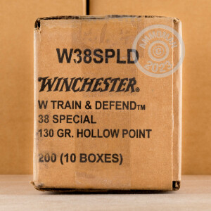 Image of the .38 SPECIAL WINCHESTER TRAIN & DEFEND 130 GRAIN JHP (20 ROUNDS) available at AmmoMan.com.