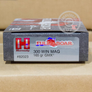 Image of the 300 WIN MAG HORNADY FULL BOAR GMX 165 GRAIN GMX (20 ROUNDS) available at AmmoMan.com.