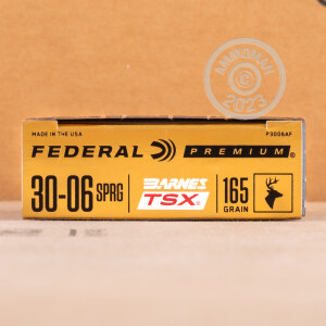 Photo detailing the 30-06 SPRINGFIELD FEDERAL 165 GRAIN TSX (200 ROUNDS) for sale at AmmoMan.com.