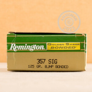 Image of the 357 SIG REMINGTON GOLDEN SABER 125 GRAIN BJHP (500 ROUNDS) available at AmmoMan.com.