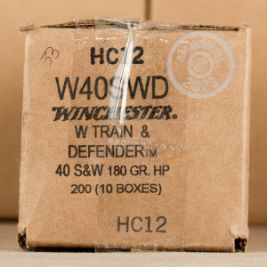 Image of the .40 S&W WINCHESTER TRAIN & DEFEND 180 GRAIN JHP (20 ROUNDS) available at AmmoMan.com.
