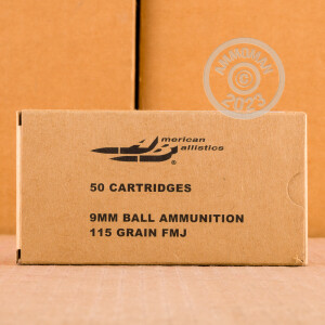 Photo of 9mm Luger FMJ ammo by American Ballistics for sale at AmmoMan.com.