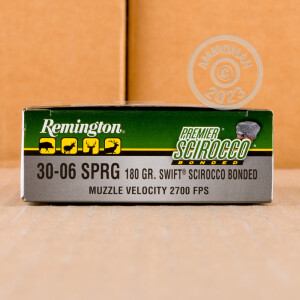 Photograph showing detail of 30-06 SPRINGFIELD REMINGTON 180 GRAIN SCIROCCO BONDED (20 ROUNDS)