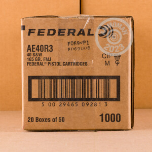 Image of .40 S&W FEDERAL AMERICAN EAGLE 165 GRAIN FMJ (50 ROUNDS)