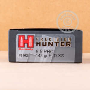 Photograph showing detail of 6.5 PRC HORNADY PRECISION HUNTER 143 GRAIN ELD-X (200 ROUNDS)